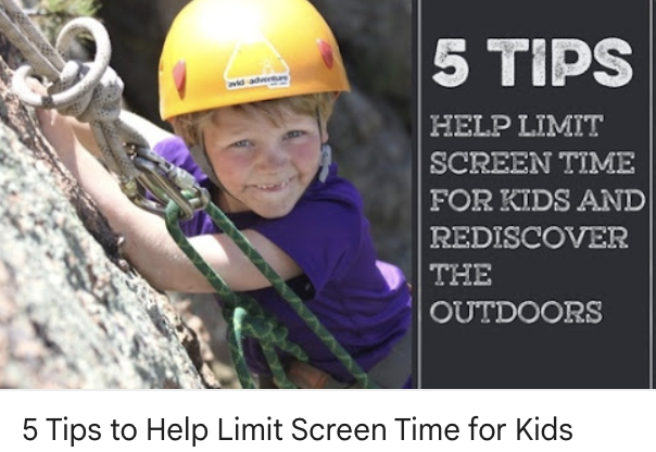 Tips to help limit screen time for kids and rediscover the outdoors with a child rock climbing