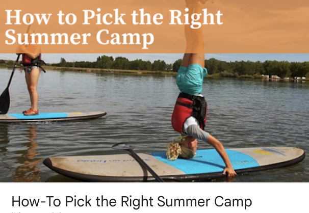 How to pick the right summer camp with a girl doing a headstand on a paddleboard