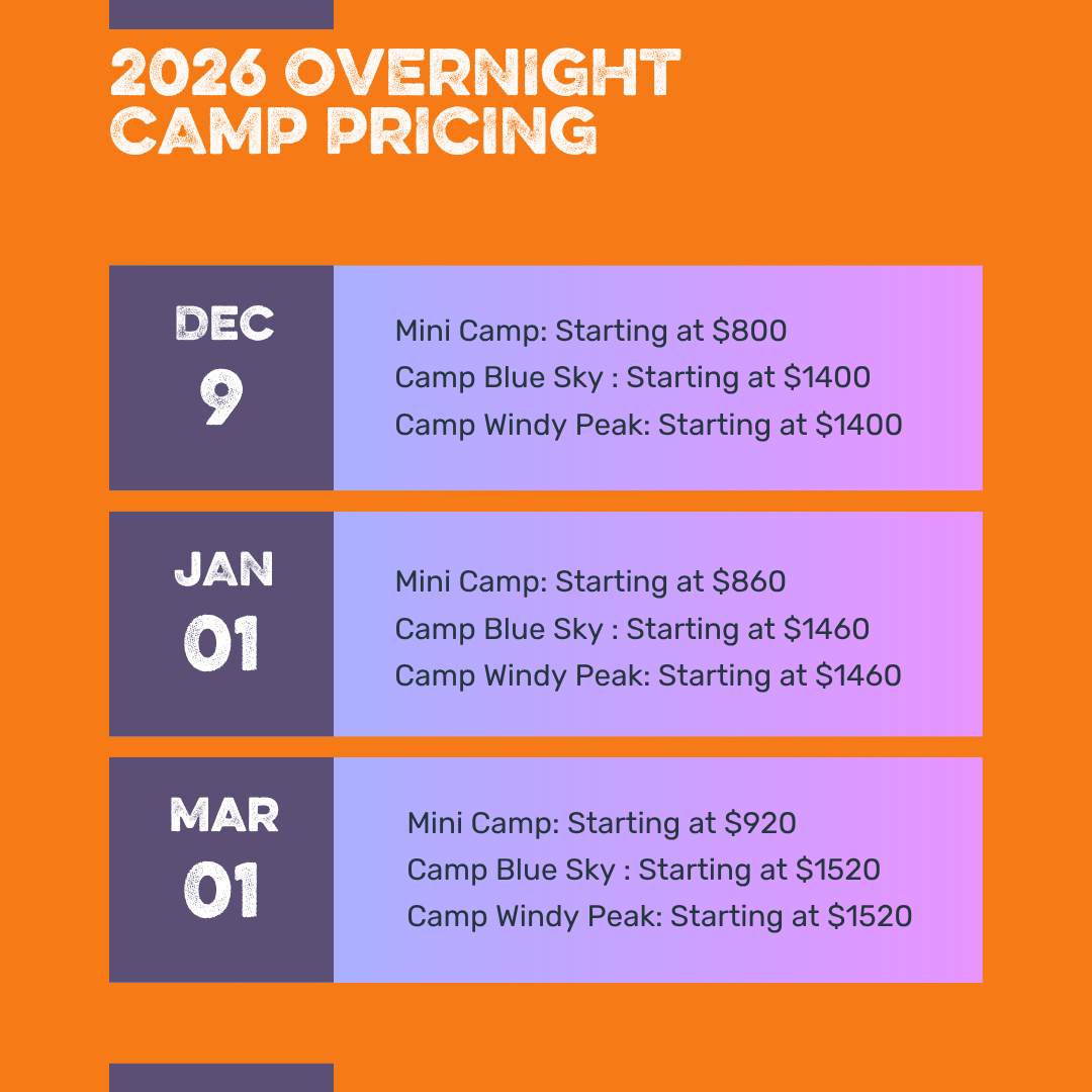 Tier 2 CO 2026 Overnight Camp Pricing